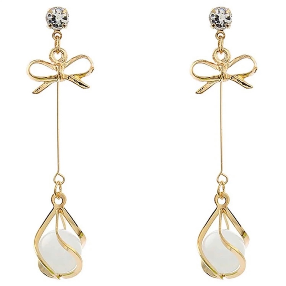 🤩HP🤩🔥2for$25🔥Bow&Ball drop earrings